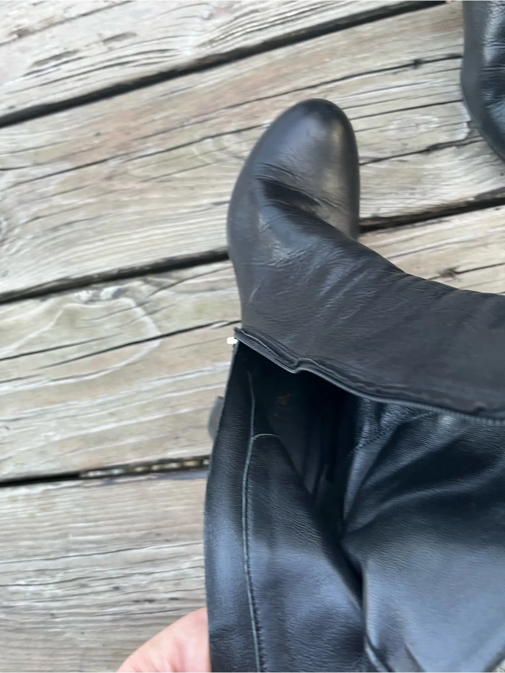 Prada Black Leather Booties with Zip Side- Size 38
